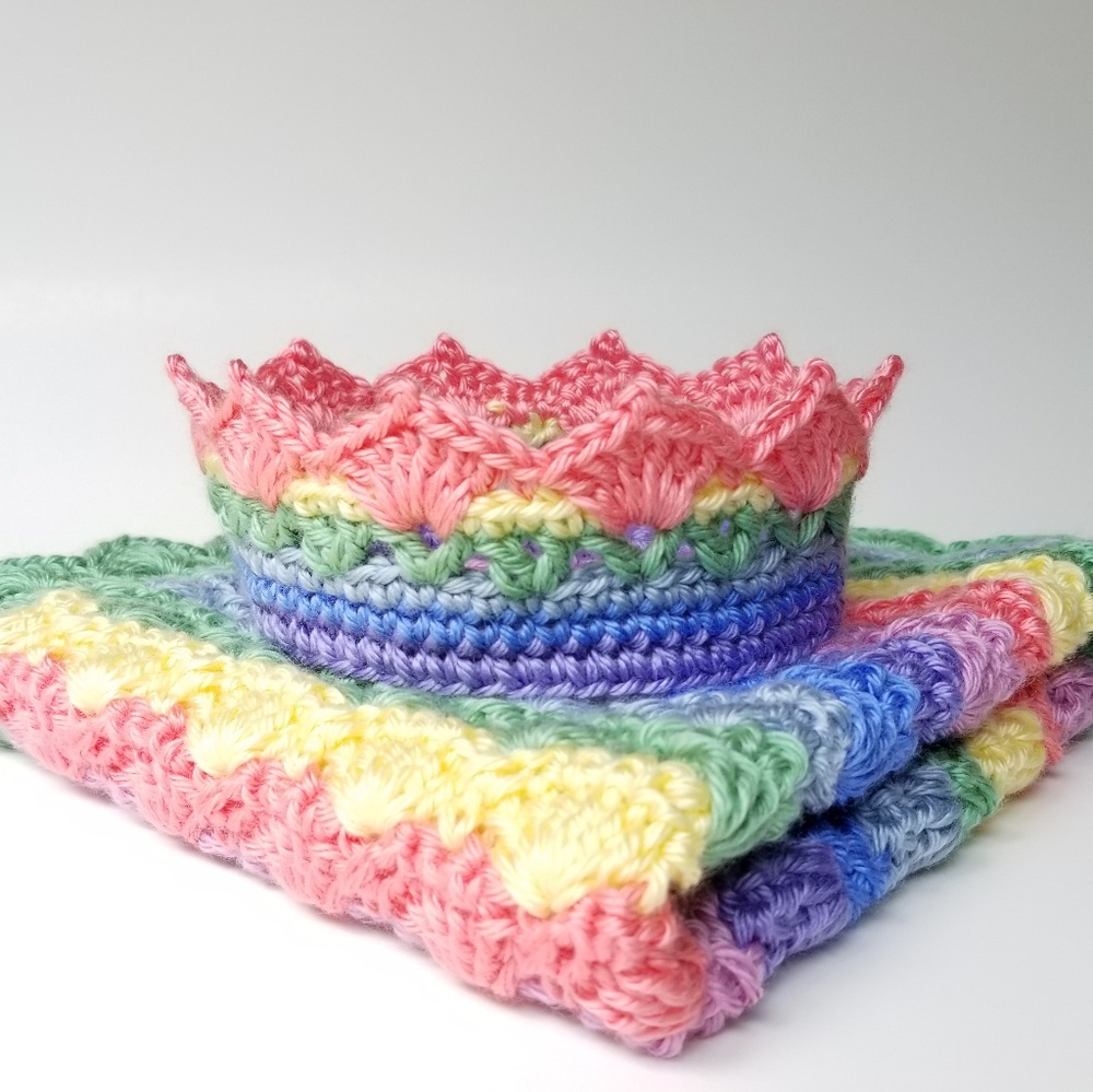 Rainbow Crochet Baby Crown Newborn - 12 Months